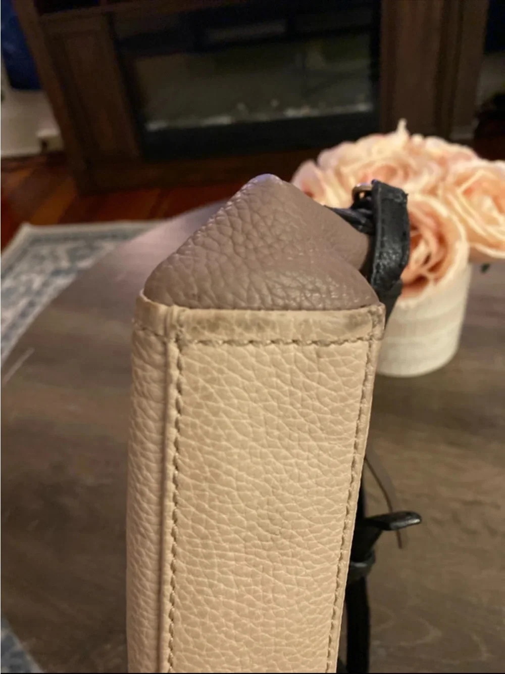 kate spade Two-Tone Black and Beige Leather Crossbody Bag
